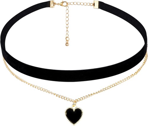Choker halsband schwarz rot - halsband,
