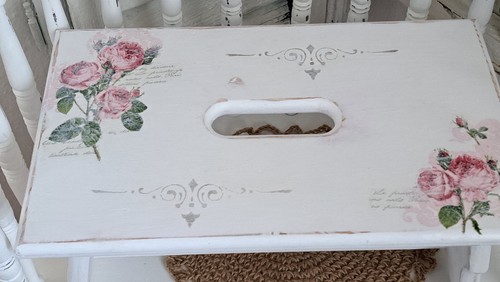 Shabby chic rosen schemel - chic,