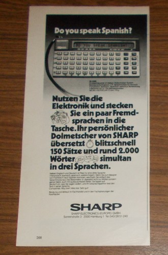 Seltene werbung sharp 3100 - seltene, iq-3100