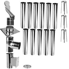 Edelstahl Schornstein Kamin Bausatz einwandig 100 140 150 160 180 200 Set EW12