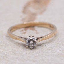 Solitärring 9 kt Gold Diamant