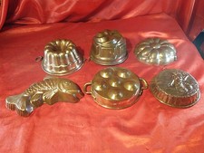 6 Alte Gugelhupf Form Meerjungfrau ?‍♀️ Fisch ? Backform Kupfer Verzinkt (5736