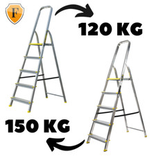 Stehleiter Haushaltsleiter mit 5 Stufen Leiter Aluminium Tragfähigkeit 120/150kg