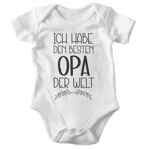 Unisex babybody opa weiss - unisex,
