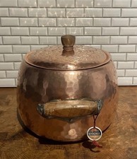 🇨🇭Großer Stöckli Kupfertopf gehämmert Hochglanz Mit Deckel 18cm Durchmesser