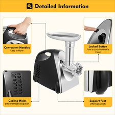 2800W Edelstahl Elektrisch Fleischwolf Wurstmaschine Wurstf??ller Zerkleiner NEU