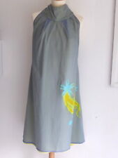 SIUM Hamburg-Design - Neckholder-Wendekleid Graublau/Gelb Sternschnuppe L/40/38