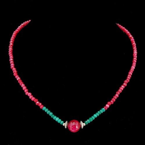 Rubin smaragd kette - smaragd,