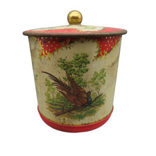 Antike Eduscho Kaffee Blechdose mit Fasan Motiv Sammlerstück Retro Deckeldose