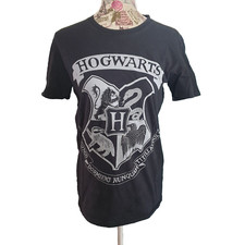 Harry Potter Hogwarts Wappen Zeichnung T-Shirt schwarz Gr. M
