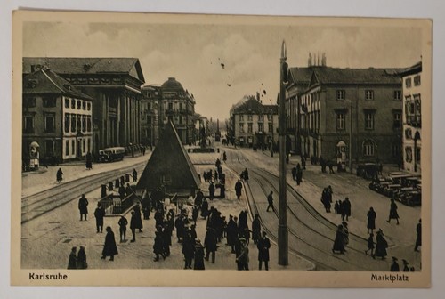 Karlsruhe marktplatz - ak,
