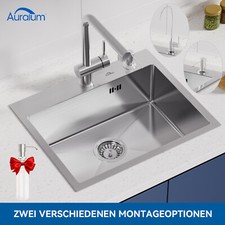 Edelstahl Edelstahlspüle Küchenspüle Spülbecken mit Seifenspender 55x45cm Spüle 