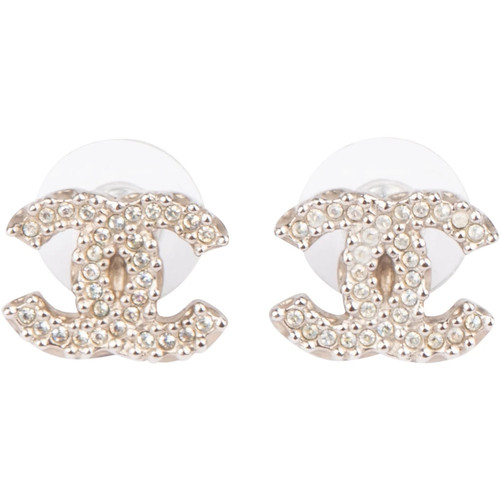 Chanel silver tone crystal - cc,