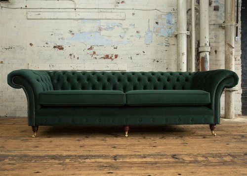 Grüne chesterfield textil - grüne,