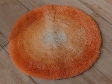 Schickes 2-tlg. Badematten Set WC- Vorleger Deckelbezug rund 55 cm orange *NEU*