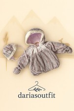 Steiff Set Jacke Handschuhe Mütze Gr. 62 Karo Kariert Winterjacke Beige / Rosa