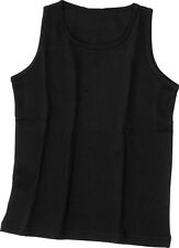 Kinder T-Shirt Schwarz Sport Tank Top Muscle-Shirt Jungen Mädchen 100% Baumwolle