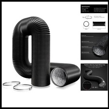 Flexibler 75mm Lüftungsschlauch 3m mit Edelstahl-Schellen für optimale Belüftung