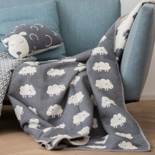 David Fussenegger Wohndecke Deco 'Schafe' 130 x 200 cm Grau - 1978/90