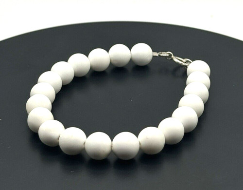 Weiß perlmutt kugel - weiß, armband