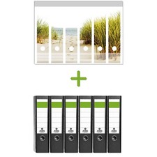 Wallario Ordner Etiketten Sticker breit schmal selbstklebend - Spuren Sand