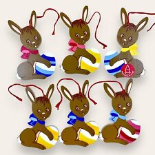 1970er Mertens-Kunst Osterhasen Sammlung Osterstrauß Deko 10cm Figuren RAR