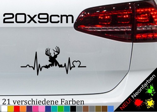 Herzschlag hirsch aufkleber - hirsch,