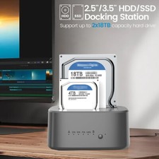 Extern Festplatten Dockingstation/Gehäuse USB3.0 für 2.5 3.5" SATA SSD HDD 6Gbps