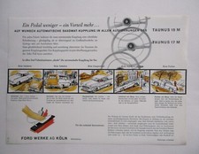Prospekt AUTOMATISCHE SAXOMAT-KUPPLUNG Ford Taunus 15 M / 17 M  um 1957