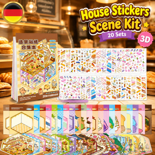 Hausaufkleber szenen kit - hausaufkleber, 3d
