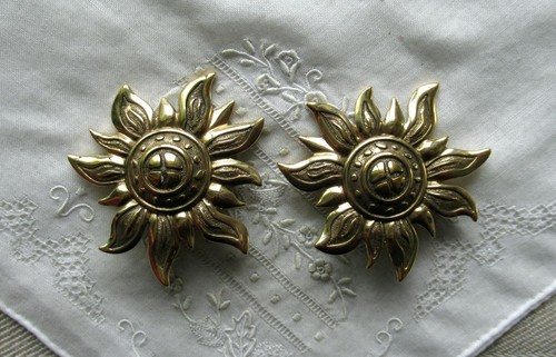 Goldene ohrclips sonne - -,