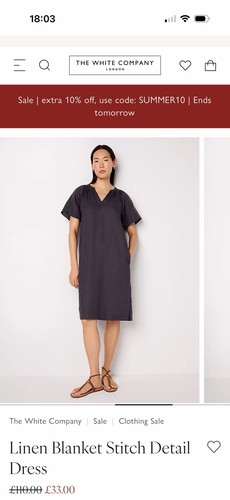 The white company leinenkleid - white,