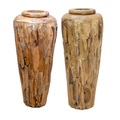 Deko vase massivholz teak - vase,