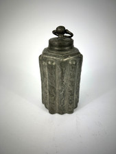 Antike Zinn Schraubflasche 19. Jh. Meister Flasche Prismen Schraubdeckel