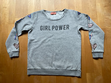 Mrs.foxworthy Damen Sweatshirt Girl Power Größe S grau mt Aufdruck