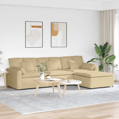 Modulares sofa mit fußhocker - mit,