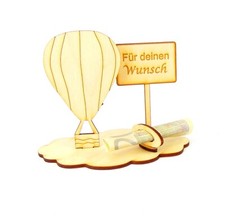Geldgeschenk Gutschein Heißluftballon fahren, Geburtstag, Rente, Ballonfahrt