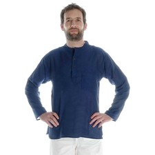 Fischerhemd blau aus baumwolle - fischerhemd,