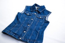 Jeans Weste Fashion Gilet Veste Waistcoat Denim Oldschool Retro Casual Damen 38