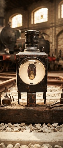 Antike eisenbahn laterne - antike,