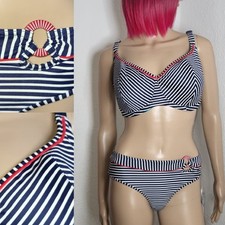Luxus Bikini Set, Freya Paris, Größe S 75/34/36 Cup G, Streifen Marine Damen neu