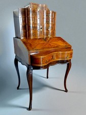 BAROCK Aufsatz SEKRETÄR, um 1750, süddeutsch, Intarsiert 