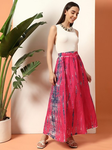 Damen boho maxirock baumwolle - maxirock,