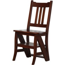 Stuhl Scala Trittleiter Transformieren Holz Über Mahagoni Haus Speicher Büro