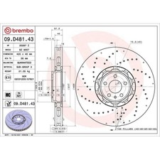 Bremsscheibe Brembo 09.D481.43 Prime Line - Dual Cast für Audi Vorderachse