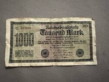 Original 1000 Reichsmark Banknote von 1922 – Deutsches Reich, historisches Geld