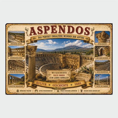 Blechschild aspendos das - -,
