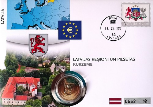 Euro numisbrief lettland - 2,