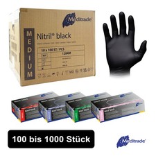 Nitril Handschuhe black 100 Stück – Meditrade – puderfrei, schwarz S/M/L/XL