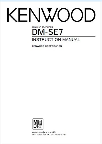 Kenwood se7 minidisc player - dm-se7,